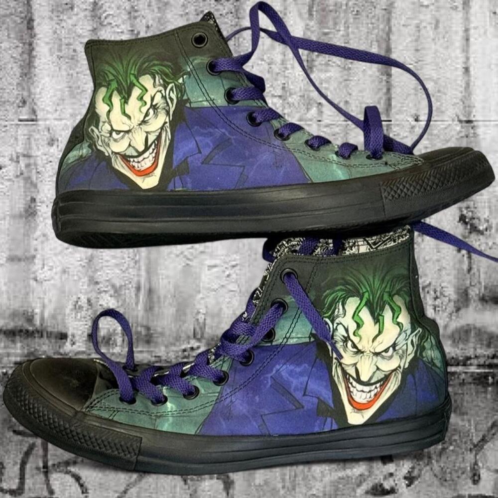 Converse x DC Comics The Joker High Top Sneakers Black Green Purple Size 9.5